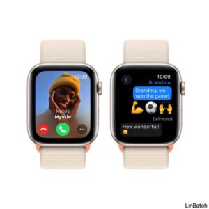 Apple Watch SE GPS 44mm Starlight Aluminum Case Starlight Sport Loop (MRE63QA/A)