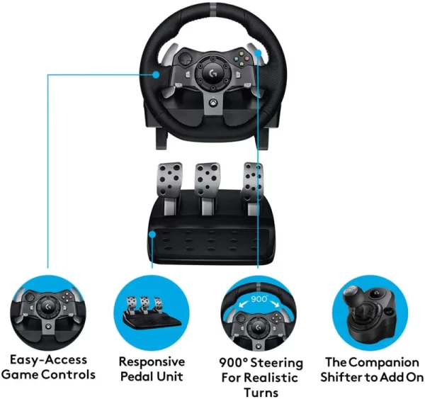 Logitech G920 Driving Force PS4 & PS3 Racing Wheel & Pedals (941-000124) - Image 2