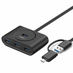 Ugreen USB 3.0 4-Port Hub with USB-C 1M Black (CR113 UG-40850)